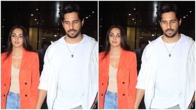 Kiara Advani, Sidharth Malhotra slay airport fashion in comfy casuals (HT Photos/Varinder Chawla) Kiara Advani, Sidharth Malhotra slay airport fashion in comfy casuals (HT Photos/Varinder Chawla)