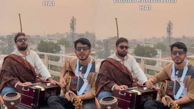 Snapshot of the duo singing the song. (Instagram/@Nirbhay Garg) Snapshot of the duo singing the song. (Instagram/@Nirbhay Garg)