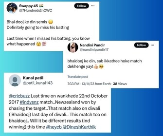 Many took to X to share their match vs Bhai Dooj dilemma due to the clash of dates. Many took to X to share their match vs Bhai Dooj dilemma due to the clash of dates.