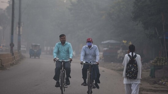 "It's evident that the spike in pollution levels post Diwali is due to two factors -- firecracker bursting and farm fires -- with fireworks being the predominant reason in this case," an official of the Commission for Air Quality Management (CAQM), a statutory body responsible for formulation of strategies to reduce pollution in Delhi-NCR, was quoted as saying by news agency PTI.&nbsp;(HT Photo/Raj K Raj)