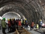 Rescue work inside a collapsed road tunnel where 40 workers were trapped in northern in Uttarakhand Rescue work inside a collapsed road tunnel where 40 workers were trapped in northern in Uttarakhand