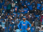 Rohit Sharma during the ICC Men's Cricket World Cup 2023 first semi-final match between India and New Zealand Rohit Sharma during the ICC Men's Cricket World Cup 2023 first semi-final match between India and New Zealand