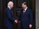US President Joe Biden greets Chinese President Xi Jinping before a meeting during the Asia-Pacific Economic Cooperation (APEC) Leaders' week in Woodside, California on November 15, 2023. US President Joe Biden greets Chinese President Xi Jinping before a meeting during the Asia-Pacific Economic Cooperation (APEC) Leaders' week in Woodside, California on November 15, 2023.