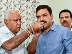 Former Karnataka chief minister BS Yediyurappa and his second son, BY Vijayendra. (HT FILE PHOTO.) Former Karnataka chief minister BS Yediyurappa and his second son, BY Vijayendra. (HT FILE PHOTO.)