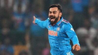 Virat Kohli was over the moon after completing the century during semi-finals. (ANI )
