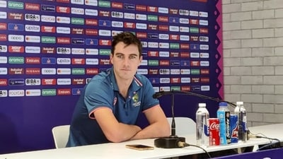 Australia Captain Pat Cummins addresses a pre-match press conference on the eve of the semi-final clash against South Africa in the ICC Men's Cricket World Cup 2023, in Kolkata (ANI Pic Service) Australia Captain Pat Cummins addresses a pre-match press conference on the eve of the semi-final clash against South Africa in the ICC Men's Cricket World Cup 2023, in Kolkata (ANI Pic Service)