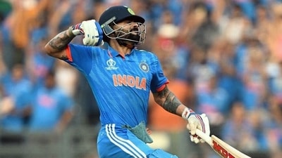 Virat Kohli celebrates his 50th ODI century during the semi-final match against New Zealand in the ICC Men's Cricket World Cup 2023 (RCB Twitter) Virat Kohli celebrates his 50th ODI century during the semi-final match against New Zealand in the ICC Men's Cricket World Cup 2023 (RCB Twitter)
