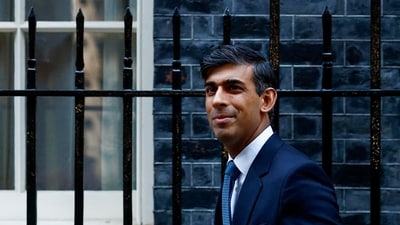 Britain's Prime Minister Rishi Sunak outside No. 10 Downing Street. (Reuters)
