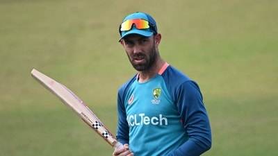 Glenn Maxwell looks on during a practice session ahead of their 2023 ICC Men's Cricket World Cup one-day international (ODI) semi-final match against South Africa at the Eden Gardens (AFP) Glenn Maxwell looks on during a practice session ahead of their 2023 ICC Men's Cricket World Cup one-day international (ODI) semi-final match against South Africa at the Eden Gardens (AFP)
