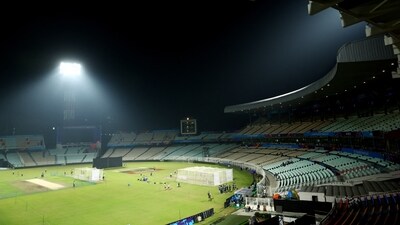 General view inside the Eden Gardens during practice (REUTERS)
