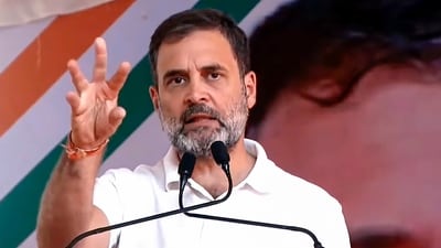 Congress leader and MP Rahul Gandhi addresses a public meeting ahead of the Madhya Pradesh Assembly elections, in Vidisha, on Tuesday. (PTI) Congress leader and MP Rahul Gandhi addresses a public meeting ahead of the Madhya Pradesh Assembly elections, in Vidisha, on Tuesday. (PTI)