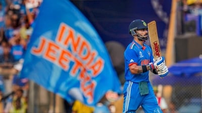 Virat Kohli during the ICC Men's Cricket World Cup 2023 semi-final match between India and New Zealand (PTI) Virat Kohli during the ICC Men's Cricket World Cup 2023 semi-final match between India and New Zealand (PTI)