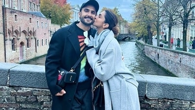 Ranveer Singh and Deepika Padukone during their vacation. Ranveer Singh and Deepika Padukone during their vacation.