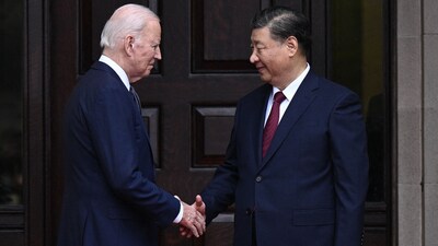 US President Joe Biden greets Chinese President Xi Jinping before a meeting during the Asia-Pacific Economic Cooperation (APEC) Leaders' week in Woodside, California on November 15, 2023. (AFP) US President Joe Biden greets Chinese President Xi Jinping before a meeting during the Asia-Pacific Economic Cooperation (APEC) Leaders' week in Woodside, California on November 15, 2023. (AFP)