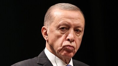 Israel-Hamas War: Turkish president Recep Tayyip Erdogan looks on during a press conference. (AFP) Israel-Hamas War: Turkish president Recep Tayyip Erdogan looks on during a press conference. (AFP)