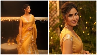 Katrina Kaif's Diwali look in gold. Katrina Kaif's Diwali look in gold.