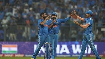 India beats New Zealand to enter the finals of the World Cup. India beats New Zealand to enter the finals of the World Cup.