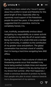 Halsey posted an Instagram story on her feelings about the ongoing war between Palestine and Israel Halsey posted an Instagram story on her feelings about the ongoing war between Palestine and Israel