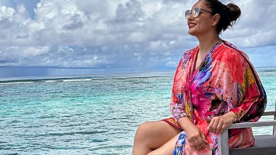 Bipasha Basu called Maldives "My forever kind of place" as she shared a stunning beach picture of herself in a colourful shrug. She and Karan chose to take Devi to Maldives to ring in her first birthday.&nbsp;