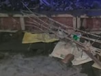 Visuals from the temple showed splinters' signs on the walls of the temple. (ANI/Twitter)