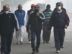 Residents of Delhi-NCR wearing masks to protect themselves from pollution and smog. (Sunil Ghosh/HT Photo) Residents of Delhi-NCR wearing masks to protect themselves from pollution and smog. (Sunil Ghosh/HT Photo)