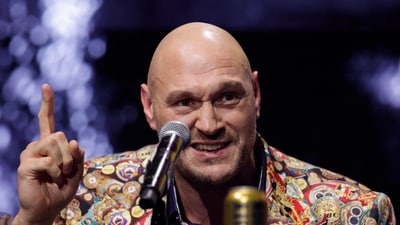 Tyson Fury during the press conference (Reuters)