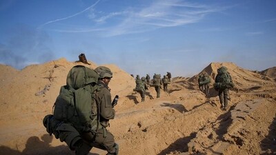 Israeli troops during a military operation in the Gaza Strip amid continuing battles between Israel and the Palestinian militant group Hamas. (AFP)