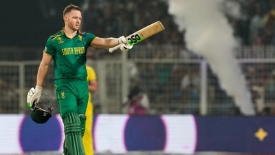 South Africa's David Miller celebrates his century (PTI) South Africa's David Miller celebrates his century (PTI)