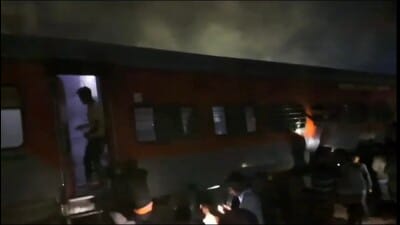 The train was halted before reaching Mainpuri junction to address the emerging crisis. (HT Photo) The train was halted before reaching Mainpuri junction to address the emerging crisis. (HT Photo)