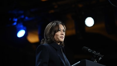 US Vice President Kamala Harris addresses a reception for leaders attending the Asia-Pacific Economic Cooperation (APEC) leaders' week at the Exploratorium, in San Francisco, California. (AFP) US Vice President Kamala Harris addresses a reception for leaders attending the Asia-Pacific Economic Cooperation (APEC) leaders' week at the Exploratorium, in San Francisco, California. (AFP)