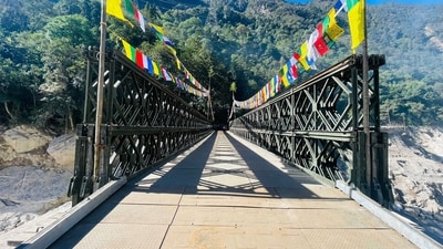 This bridge serves as the life line of Lachen and Lachung Valley in North Sikkim. This bridge serves as the life line of Lachen and Lachung Valley in North Sikkim.