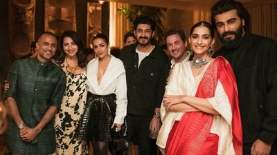 Sharing a group picture with his cousins and their spouses and girlfriend Malaika Arora, Arjun Kapoor wrote on Instagram, “Thank you Sonam Kapoor and Anand Ahuja for such a warm evening.”&nbsp; 