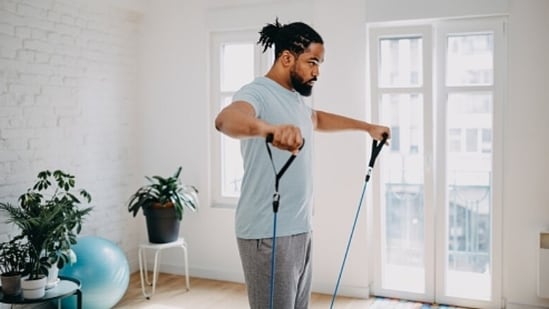 Strength training exercises: Complementing aerobic activities, strength training exercises like bodyweight squats and push-ups fortify the musculoskeletal system. Bodyweight squats entail a controlled descent into a seated position, followed by a return to standing, while push-ups, executed from a plank position, engage chest, shoulder, and arm muscles.&nbsp;(Unsplash)