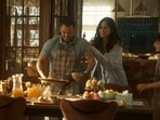 Salman Khan and Katrina Kaif in a still from Tiger 3. Salman Khan and Katrina Kaif in a still from Tiger 3.
