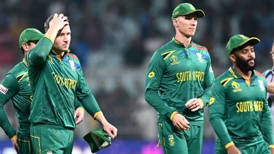 South Africa players walk back to the pavilion dejected after losing the match to Australia by 3 wickets during their semi-final match in the ICC World Cup 2023 (ANI ) South Africa players walk back to the pavilion dejected after losing the match to Australia by 3 wickets during their semi-final match in the ICC World Cup 2023 (ANI )