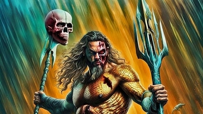 Aquaman a brute zombie, turned blue sea waters red as he is on the killing spree of everything alive (Illustration: Anurag Mehra/ HT)