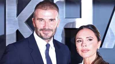 David Beckham and Victoria Beckham pose on the red carpet as they attend the premiere of Beckham in London on October 3, 2023. (AFP) David Beckham and Victoria Beckham pose on the red carpet as they attend the premiere of Beckham in London on October 3, 2023. (AFP)