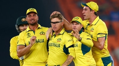 2023 Cricket World Cup: Australia's Adam Zampa celebrates a wicket with his teammates. (REUTERS)