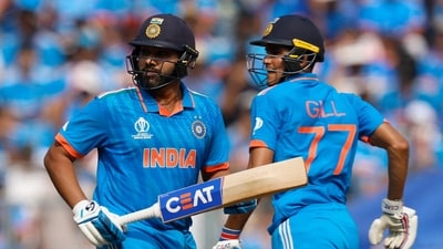 India's Rohit Sharma and Shubman Gill in action running between the wickets (REUTERS)