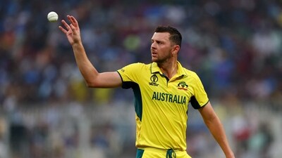 Australia's Josh Hazlewood in action (REUTERS)