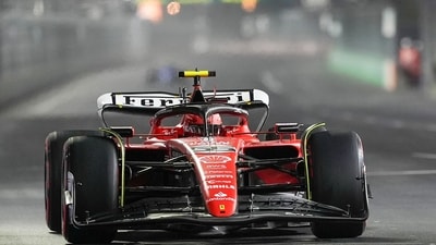 Ferrari driver Carlos Sainz, of Spain, drives during the second practice session for the Formula One Las Vegas Grand Prix auto race, Friday, Nov. 17, 2023, in Las Vegas. (AP) Ferrari driver Carlos Sainz, of Spain, drives during the second practice session for the Formula One Las Vegas Grand Prix auto race, Friday, Nov. 17, 2023, in Las Vegas. (AP)
