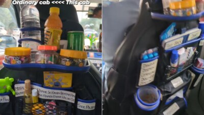 The image shows a cab equipped with varied essential items. (Instagram/@radha__pundir) The image shows a cab equipped with varied essential items. (Instagram/@radha__pundir)