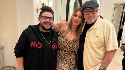A Modern Family indeed. Rico Rodriguez, who played Manny Delgado on the show, poses with his onscreen mom Sofia Vergara and onscreen step-dad Ed O'Neill at the reunion. A Modern Family indeed. Rico Rodriguez, who played Manny Delgado on the show, poses with his onscreen mom Sofia Vergara and onscreen step-dad Ed O'Neill at the reunion. 