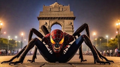 Spider-Man transforms into Spider-monster to haunt Delhi! (Illustration: Anurag Mehra/ HT )