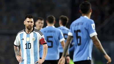 Argentina's Lionel Messi looks dejected after the match (REUTERS)