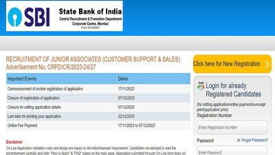 SBI Clerk Recruitment 2023: Registration for 8283 posts begins, direct link here SBI Clerk Recruitment 2023: Registration for 8283 posts begins, direct link here
