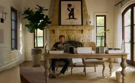 Prince Harry in his home office (Netflix) Prince Harry in his home office (Netflix)