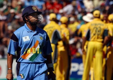 Sachin Tendulkar's early dismissal was the beginning of India's batting downfall in the 2003 final (Getty) Sachin Tendulkar's early dismissal was the beginning of India's batting downfall in the 2003 final (Getty)