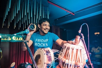 Percussionist Hiten Panwar will blend classical and contemporary Bollywood music for his stage act tonight. Percussionist Hiten Panwar will blend classical and contemporary Bollywood music for his stage act tonight.