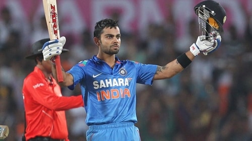 Kohli after scoring India's fastest ODI hundred (Agencies) Kohli after scoring India's fastest ODI hundred (Agencies)